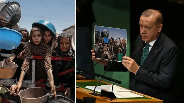 gazzedeki vahsetin fotograflarini gosterirken duygulandi iste cumhurbaskani erdoganin dunya liderlerine gosterdigi fotograflar gW5yM7Fa